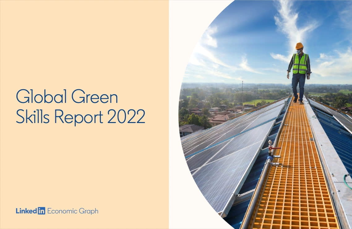 Cover of LinkedIn's Green Skills Report 2022.