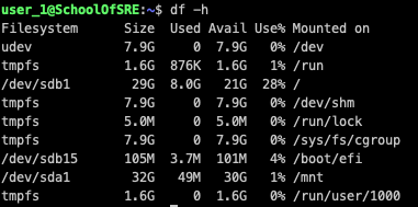 Disk usage statistics on a system in human-readable form